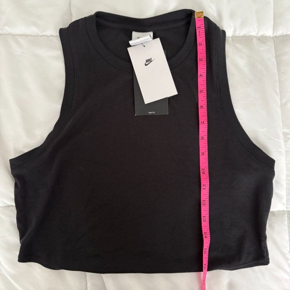 Nike Women's Black Essential Rib Crop Tank Size Large NWT - Picture 7 of 7